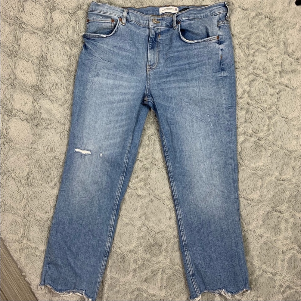 Zara Boyfriend Jeans Frayed Hem